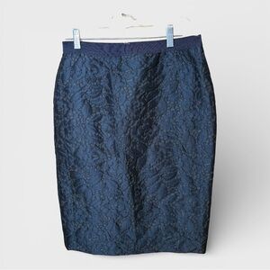 Ann Taylor Black Lace Pencil Skirt Size 4 Quiet Luxury Business Elegant